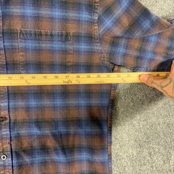 Pendleton Mason Flannel Shirt Mens Medium Blue Plaid Button Down Long Sleeve - Picture 4 of 6